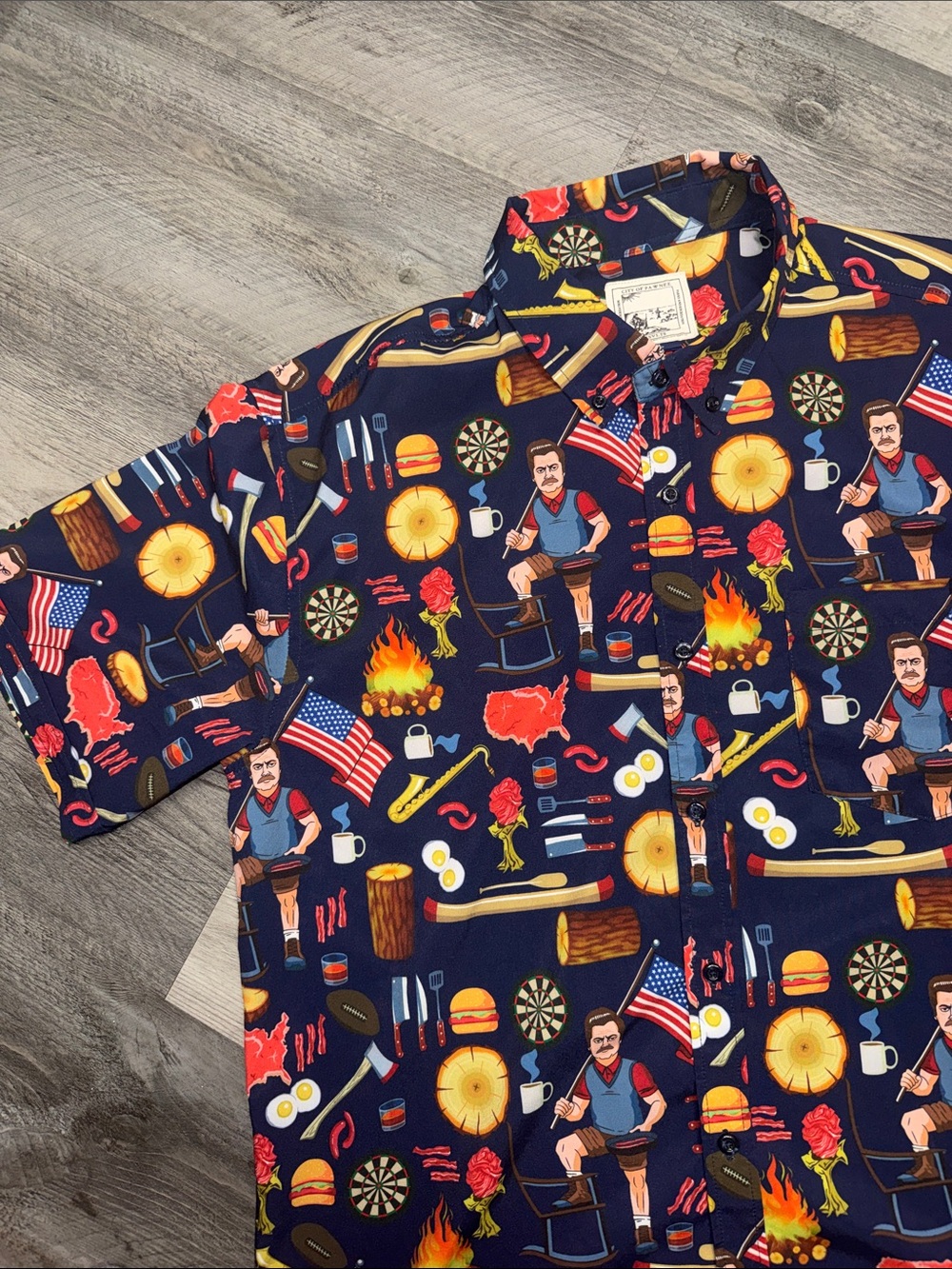 RSVLTS x Parks and Recreation button shirt top